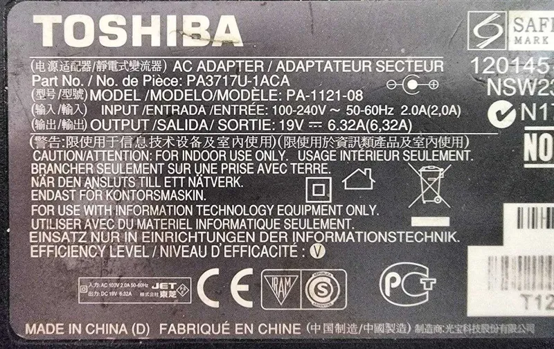 Оригинальный блок питания Toshiba 19V 6.32A (120W) — фото 2