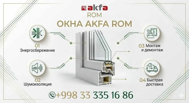 Akfa plast dan betakror eshik va romlar okna dveri
