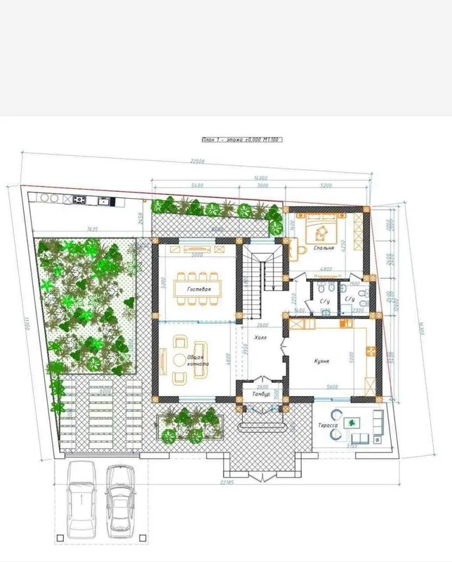 м.Буюк Ипак Йули Sayram Village 3,75-сот 6-комн 510 м² 2-этажа коробка — фото 4