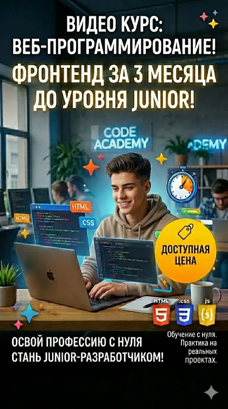 Веб программирование frontend полный видеокурс