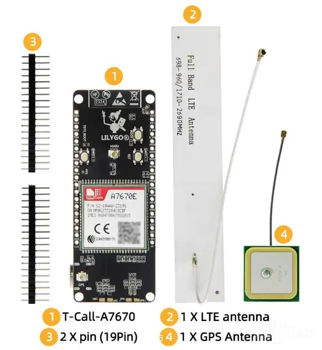 LILYGO T-Call A7670E ESP32 4G LTE Wi-Fi moduli 3