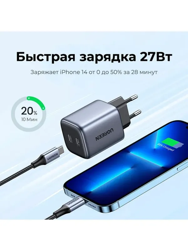 UGREEN Nexode 45W GaN зарядное устройство