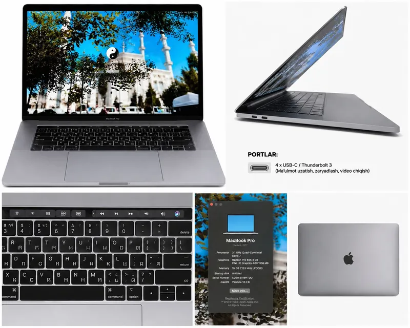 MacBook Pro 15" 2017
Intel Core i7 3.1 GHz