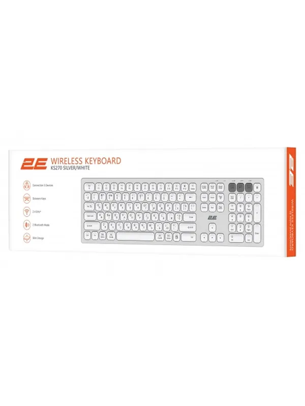 Беспроводная клавиатура ножничная 2E-KS270 105key, WL/BT — фото 3