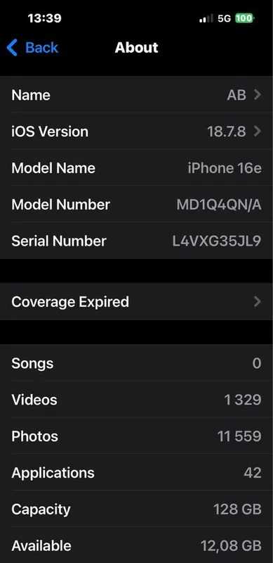 Iphone 16e 128gb 8