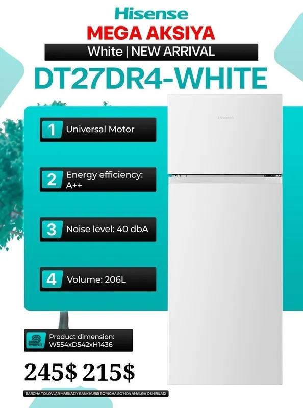 Холодильник Hisense 206L Официальный Дилер