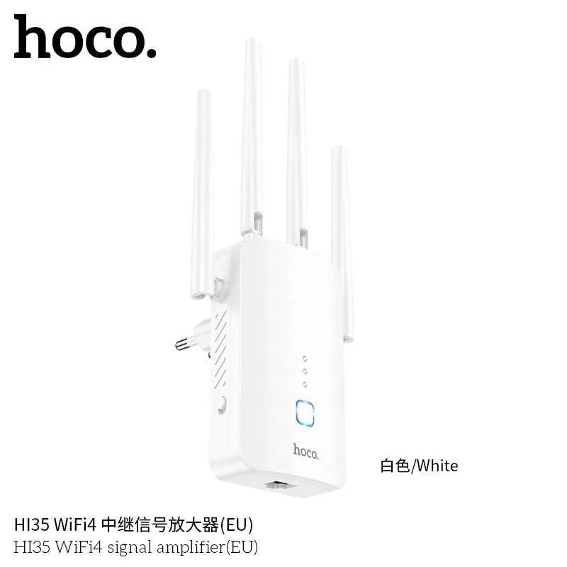 Hoco HI35 Wi-Fi4 300Mbps Репитер Усилитель Сигнала Repeater — фото 2