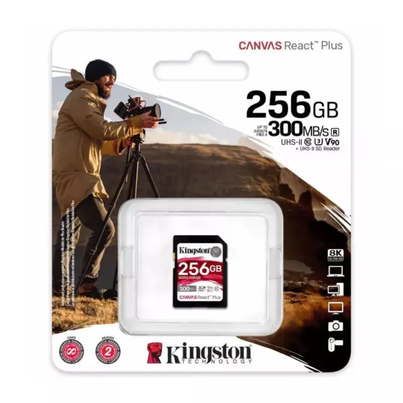 Kingston 256 GB SDXC xotira kartasi (SDR2/256GB) 2 Kingston 256 GB SDXC xotira kartasi (SDR2/256GB) 2