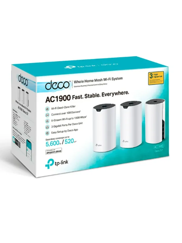 Mesh Wi-Fi TP-Link Deco S7 2.4/5GHz, 3-pack Gigabit 1 Mesh Wi-Fi TP-Link Deco S7 2.4/5GHz, 3-pack Gigabit 1