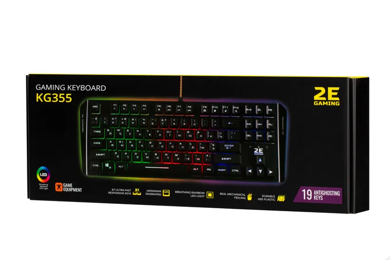 2E GAMING KG355 LED 87key USB o‘yin klaviaturasi 6 2E GAMING KG355 LED 87key USB o‘yin klaviaturasi 6