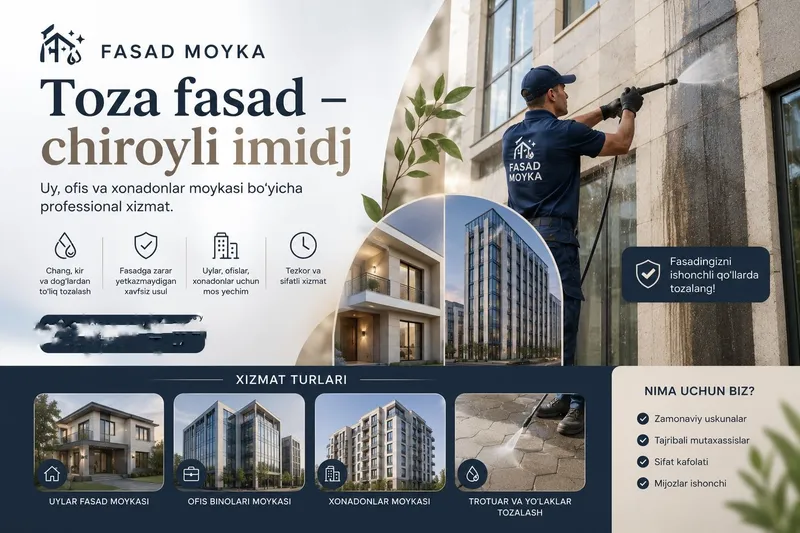 Fasad moyka uy ofis xonadonla moykasi .Фасад тозалаш Fasad moyka uy ofis xonadonla moykasi .Фасад тозалаш