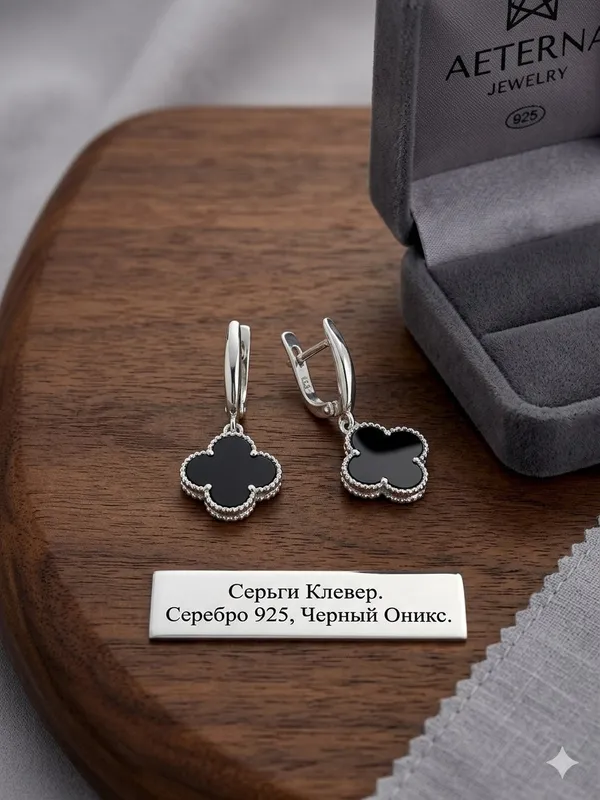 Серги ван клиф серебро — фото 1