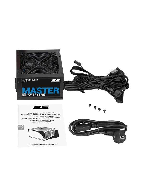 Блок питания 2E Master Power, ATX, 650Вт, 1 вентилятор, APFC, 80+ White, чёрный — фото 6 Блок питания 2E Master Power, ATX, 650Вт, 1 вентилятор, APFC, 80+ White, чёрный — фото 6