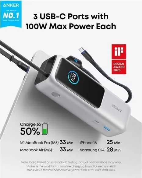 Anker Powerbank Повербанк 25,000mAh 5