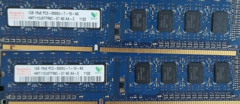 Оперативная паметь 2 плашки по 1 гб ddr3