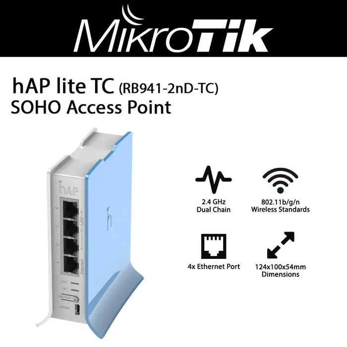 MikroTik hAP lite TC (RB941-2nD-TC) Маршрутизатор MikroTik hAP lite TC (RB941-2nD-TC) Маршрутизатор