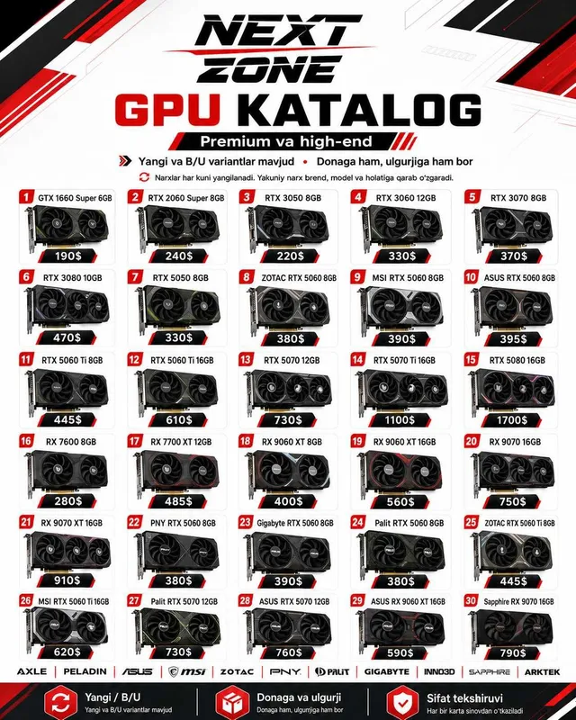 Video Kartalar GTX RTX RX qulay narxlarda donaga va optomga ham bor 2 Video Kartalar GTX RTX RX qulay narxlarda donaga va optomga ham bor 2