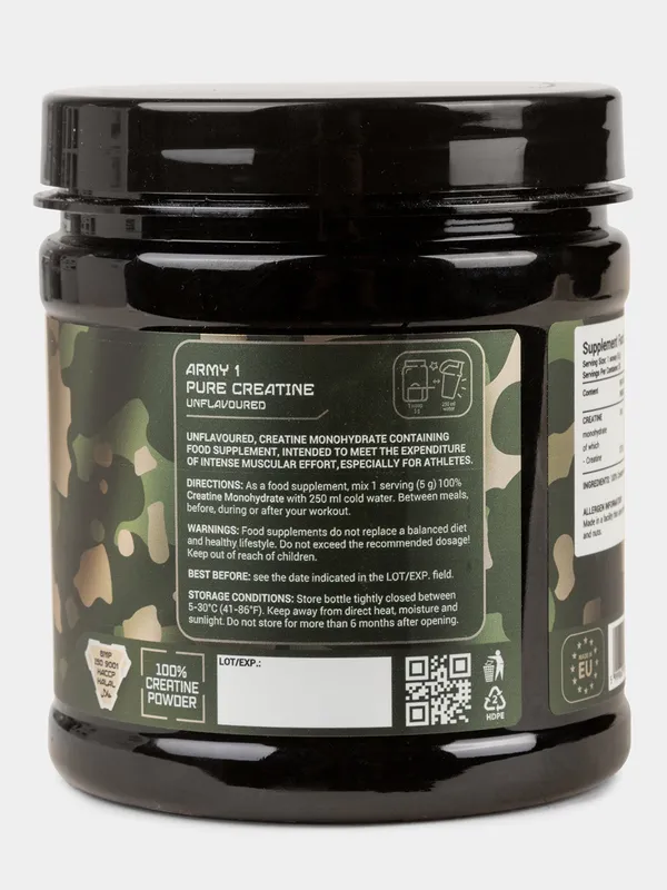 Kreatin Army1 Pure Creatine 150g halol 30 porsiya — фото 1