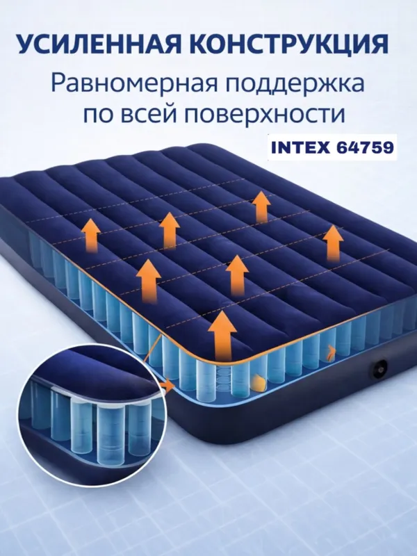 Intex 64759 2х местный надувной матрас 203x152x25 6 Intex 64759 2х местный надувной матрас 203x152x25 6