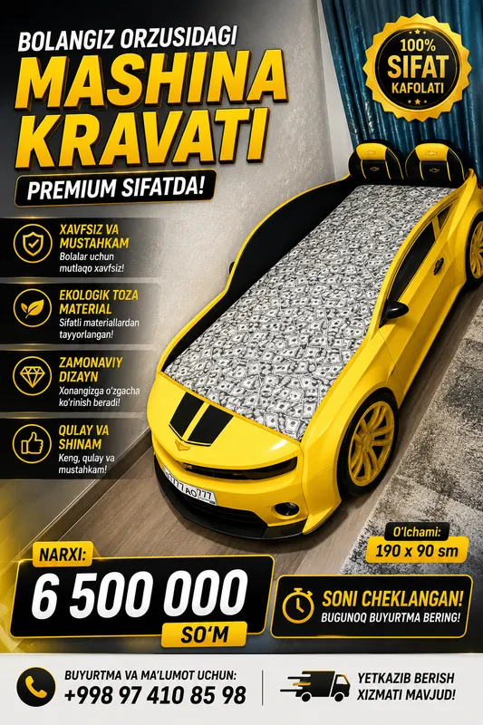 Bolalar uchun Premium Mashina-Kravat sotiladi 1