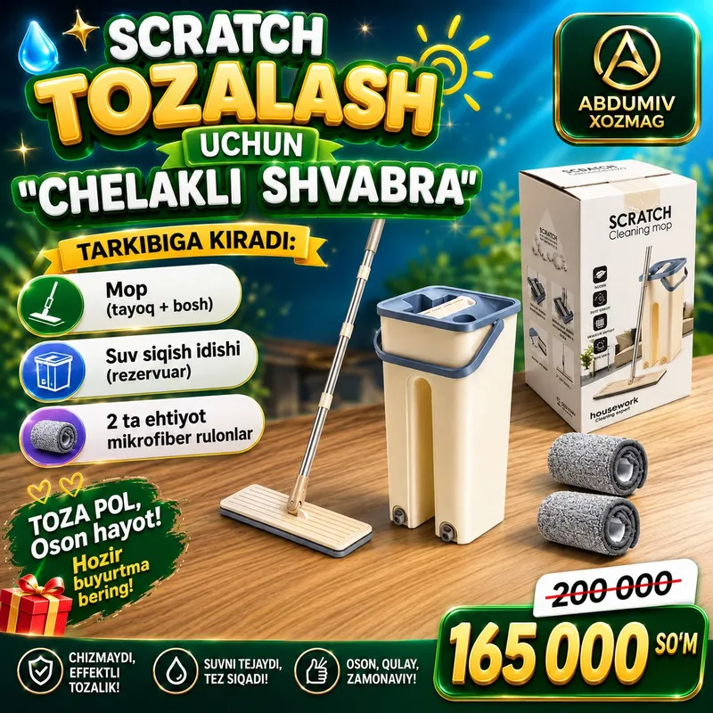 " SCRATCH " CHELAKLI SHVABRA Tozalash uchun 1 " SCRATCH " CHELAKLI SHVABRA Tozalash uchun 1