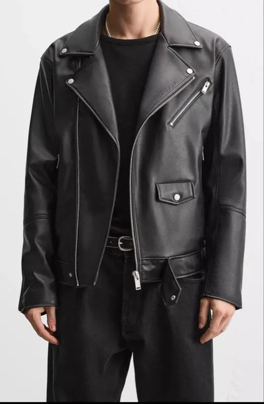 Куртка косуха Zara из эко кожи мужская — фото 1