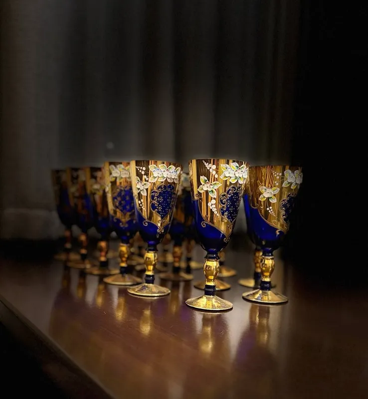 Богемский кобальтовый хрусталь (Bohemia Crystal), Чехословакия винтаж 2