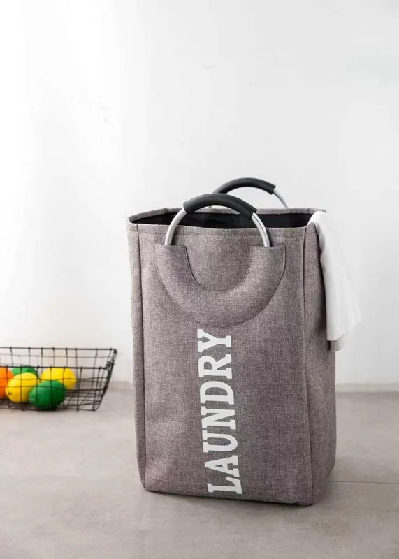 Складная корзина для белья с алюминиевыми ручками 30×22×49 см 3 Складная корзина для белья с алюминиевыми ручками 30×22×49 см 3