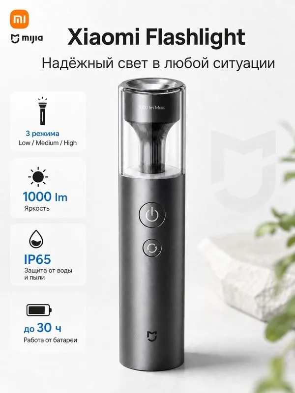 Xiaomi Mijia Многофункциональный Портативный фонарик 1