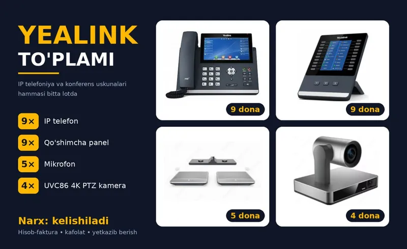 Комплект оборудования Yealink для IP-телефонии Комплект оборудования Yealink для IP-телефонии
