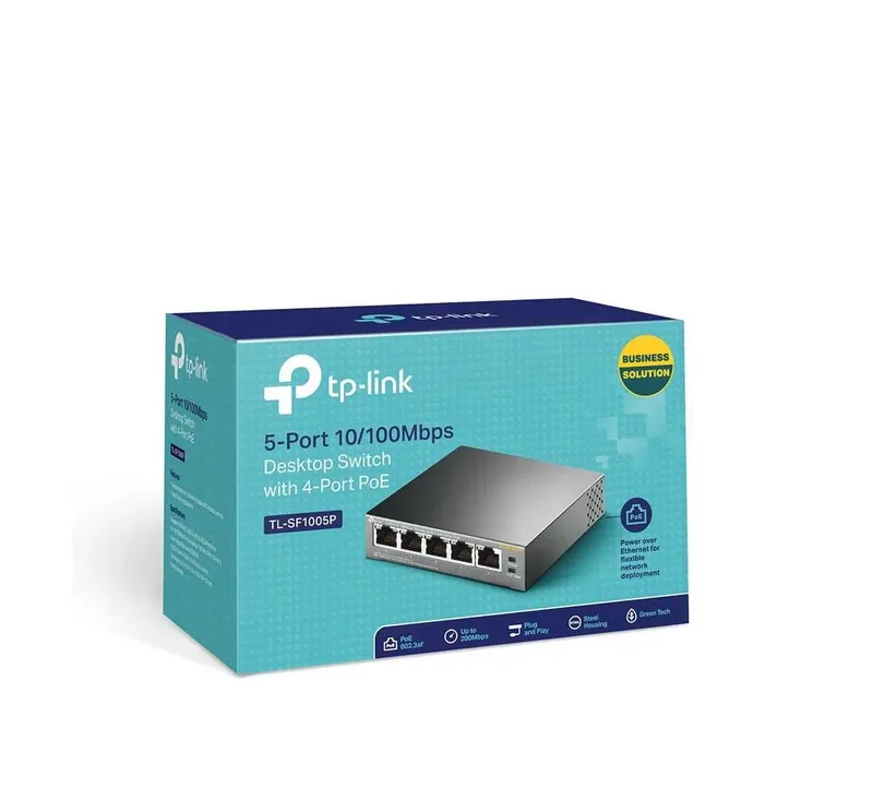 | Коммутатор TP-Link TL-SF1005P 5-Port Fast Ethernet PoE 3 | Коммутатор TP-Link TL-SF1005P 5-Port Fast Ethernet PoE 3