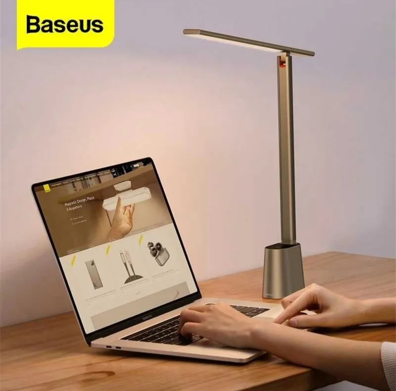 Светодиодная настольная лампа Baseus, сенсорное управление + Доставка Светодиодная настольная лампа Baseus, сенсорное управление + Доставка