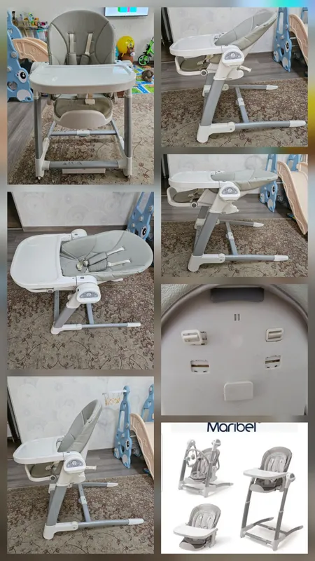 Maribel 3 in 1 Стульчик для кормления+бустер+качели 8