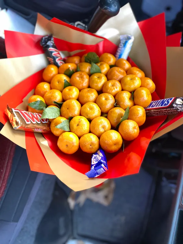 Букет из мандаринов, букет из мандаринов, букет с бабочкой, долларовый букет 5 Букет из мандаринов, букет из мандаринов, букет с бабочкой, долларовый букет 5