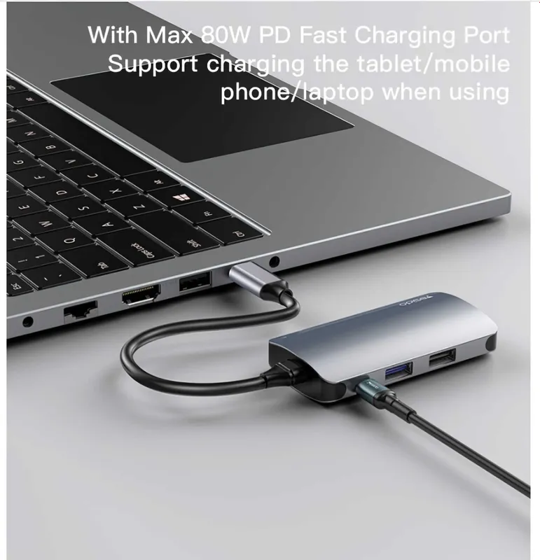 Yesido HB15 USB Type-C Hub 6-in-1 [Многофункциональный адаптер] 2