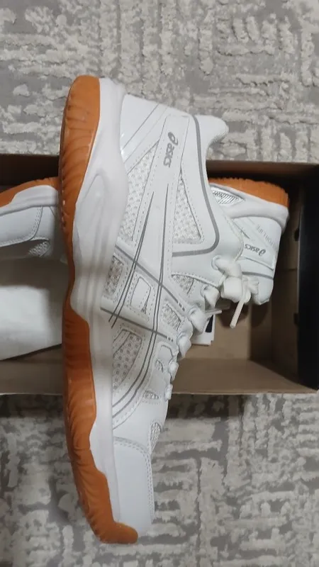 Кроссовки Asics Gel-Rocket 10 (Белые, дышащие) — фото 3
