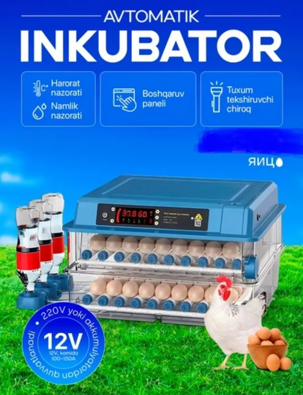 Inkubator 126 ta tuxum sig‘imli avtomat. joja ochirish uchun Inkubator 126 ta tuxum sig‘imli avtomat. joja ochirish uchun