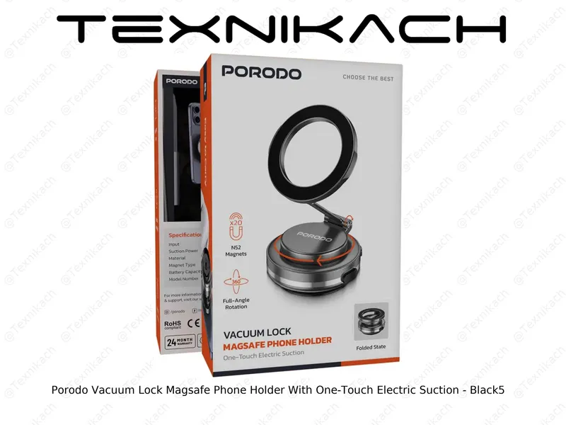 Porodo Vacuum Lock MagSafe Phone Holder Магнитный держатель 1 Porodo Vacuum Lock MagSafe Phone Holder Магнитный держатель 1