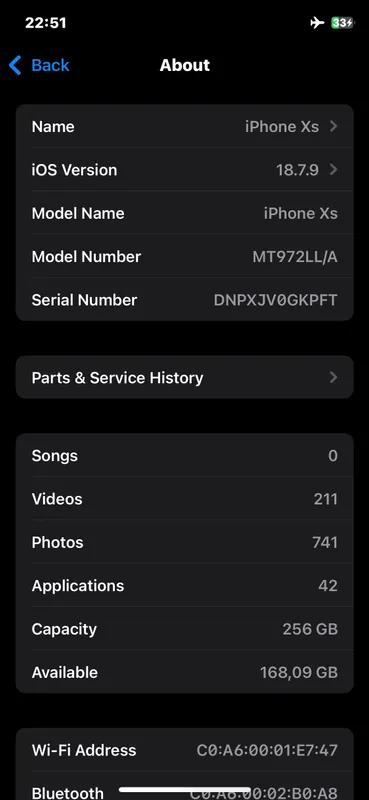 iPhone xs 5