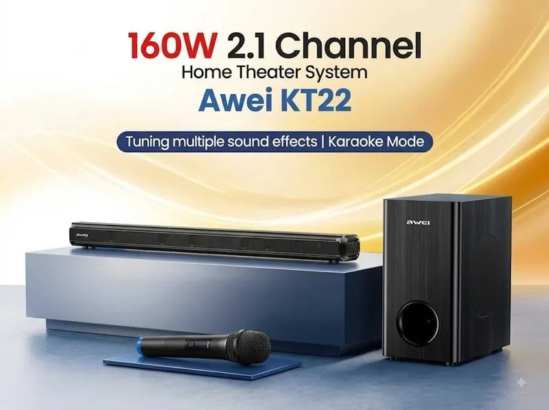 Awei KT22 Караоке Саундбар 160W с микрофоном сабвуфер 1 Awei KT22 Караоке Саундбар 160W с микрофоном сабвуфер 1