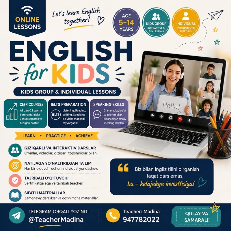 Kids group and Cefr, IELTS cources