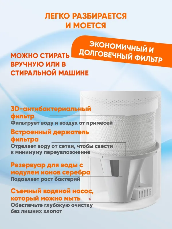 Умный увлажнитель воздуха Xiaomi Mijia Smart Evaporative Humidifier Pro 5 л, Bluetooth/Wi‑Fi — фото 3