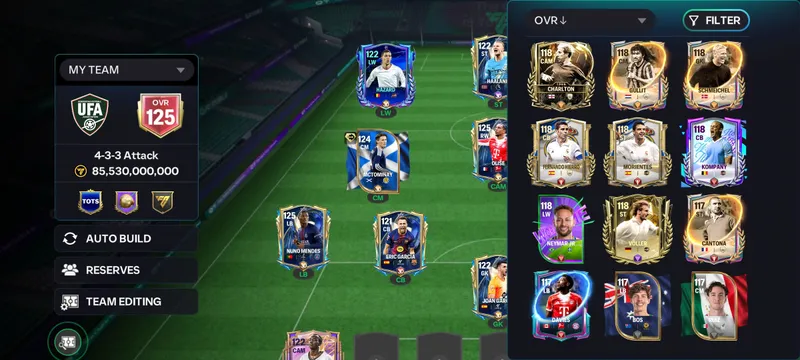 Продаю аккаунт FC Mobile 125 OVR 2,5 миллиарда coin 2 Продаю аккаунт FC Mobile 125 OVR 2,5 миллиарда coin 2