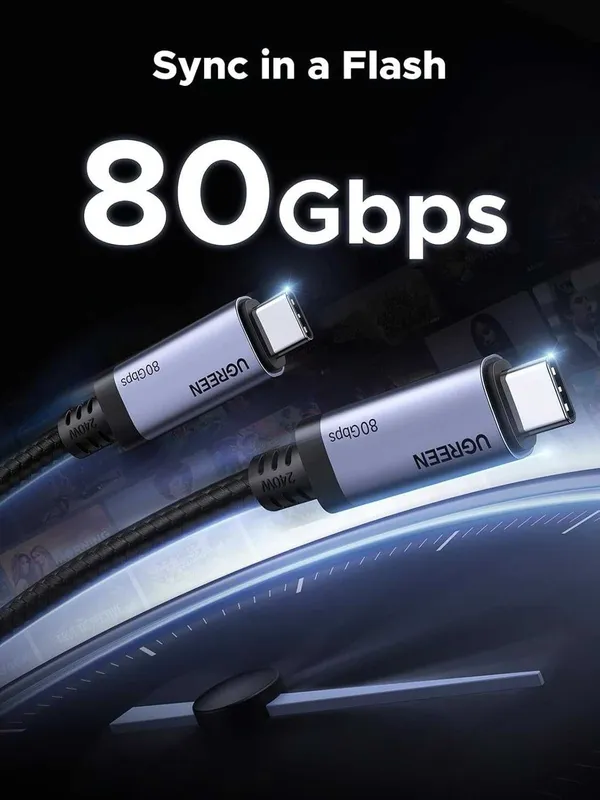Кабель Ugreen USB4 Gen4 Thunderbolt Type-c 80Гбит 16K60Hz PD 240W — фото 3