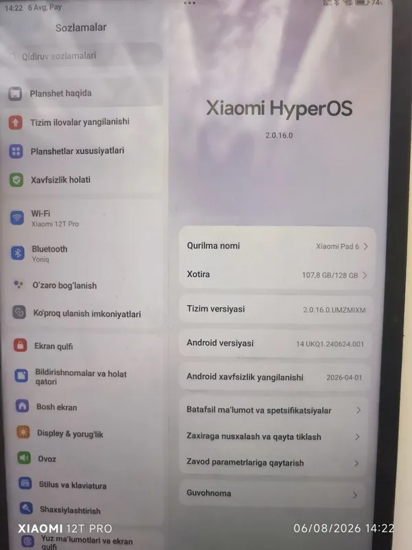 Xiomi pad 6 sotiladi 1 Xiomi pad 6 sotiladi 1