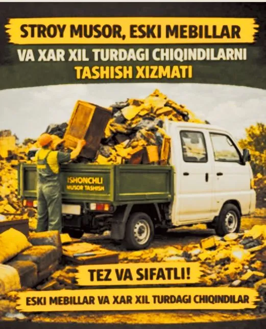 Musir tashish xizmati вывоз мусора 24/7 chiqindi tashish мусор