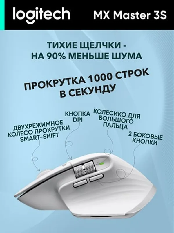 Беспроводная мышка Logitech MX Master 3S — фото 3