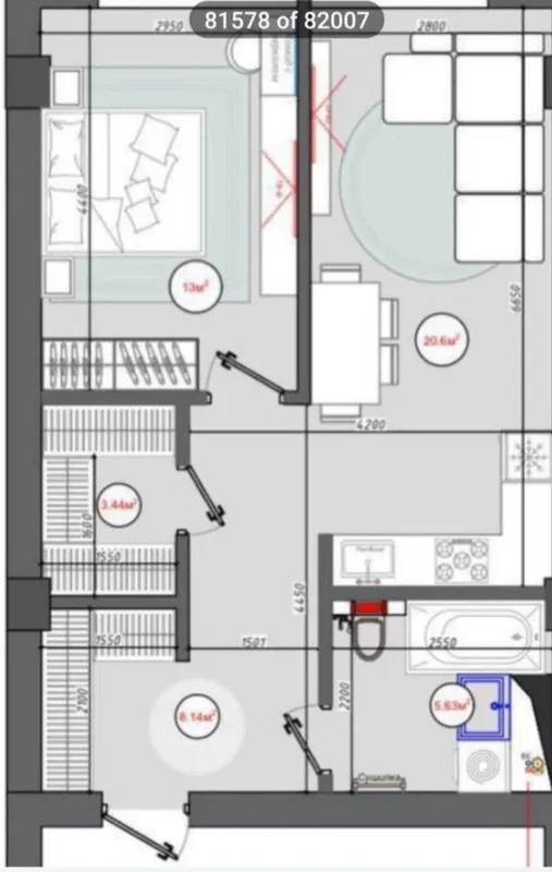 2-комнатная квартира, 64 м², Яккасарай 2
