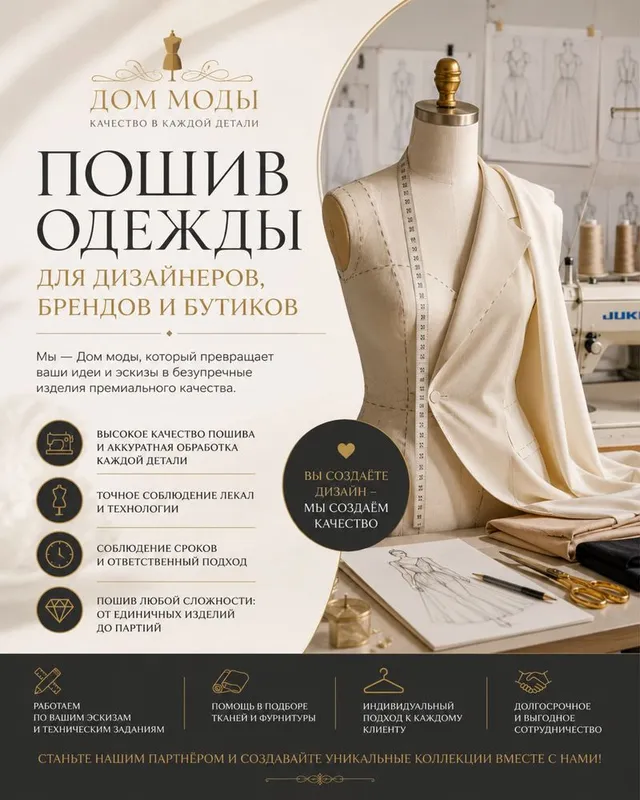 Дом моды | Пошив одежды для дизайнеров и бутиков