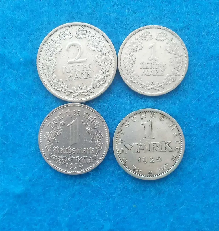 Монеты Германии (Веймарской республики) 3 серебро+1 шт 1